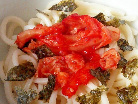 簡単★韓国風★白菜キムチと韓国海苔のぶっかけうどん